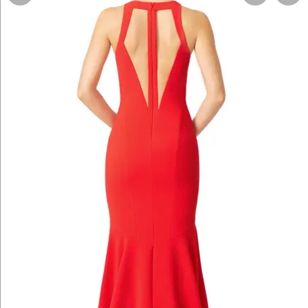 Theia Red Illusions Cutaway Gown